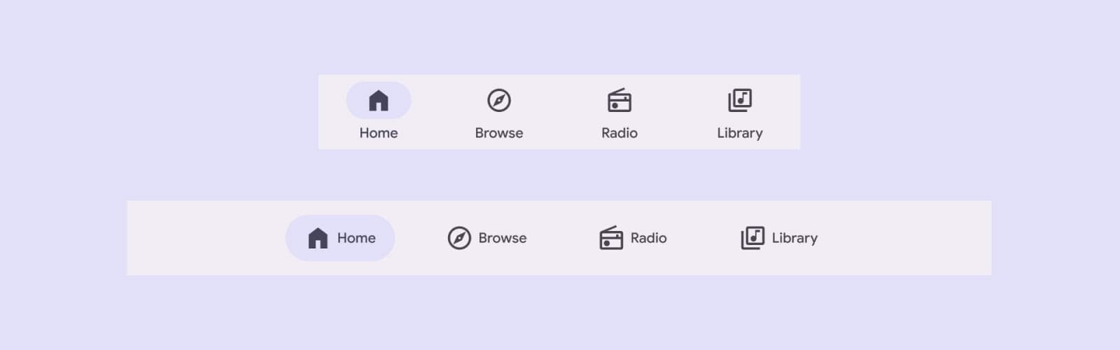 Пример интерфейса Navigation bar
