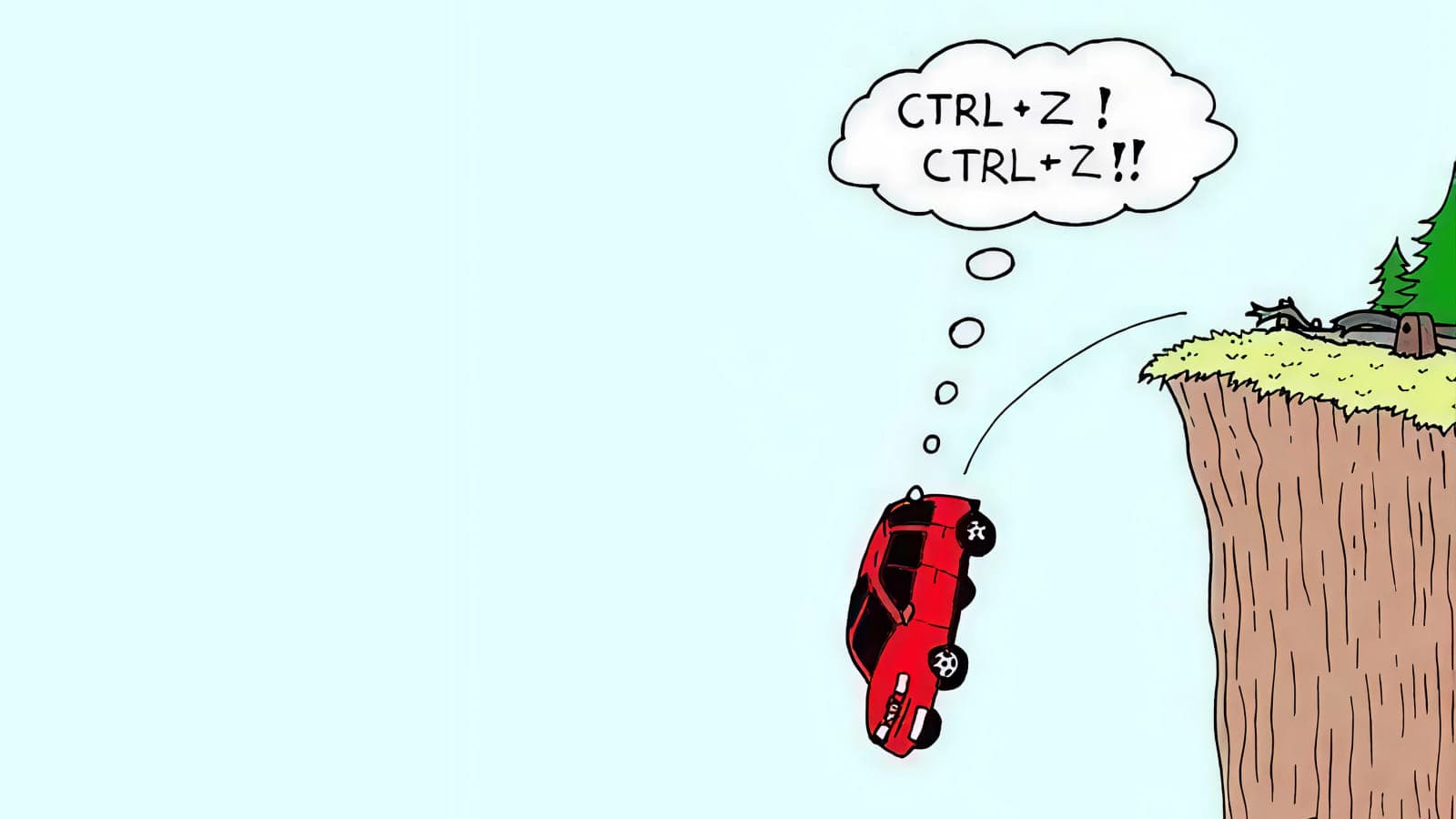 Мем с летящей машиной: Было бы круто иметь Ctrl+Z в реальной жизни