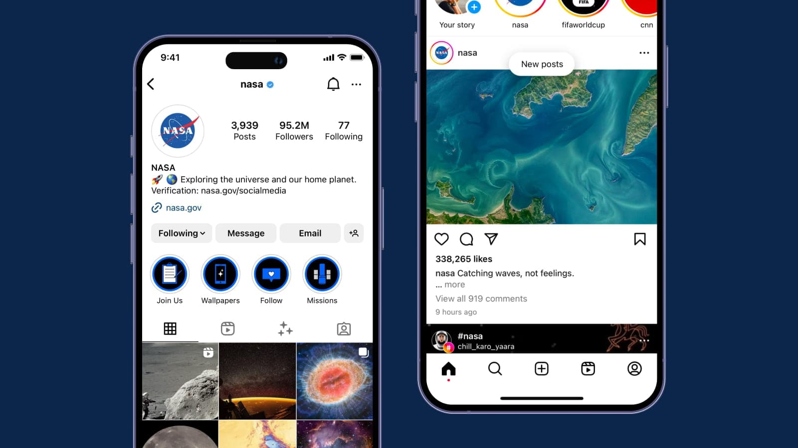 Дизайн шаблона страницы пользователя в интерфейсе Instagram