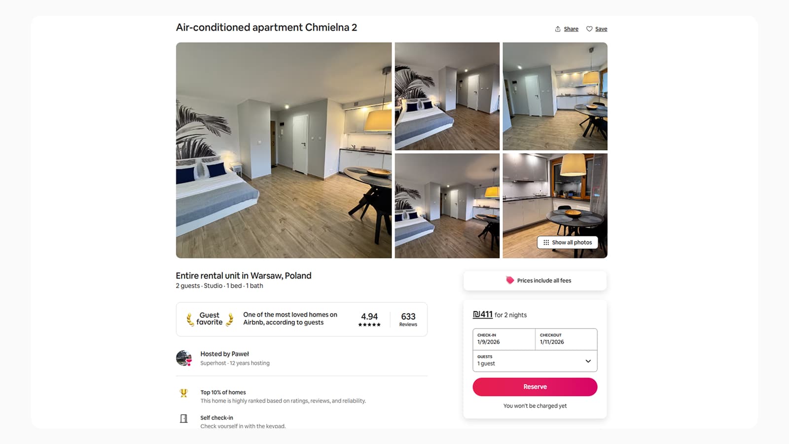 Дизайн формы бронирования жилья на сайте Airbnb