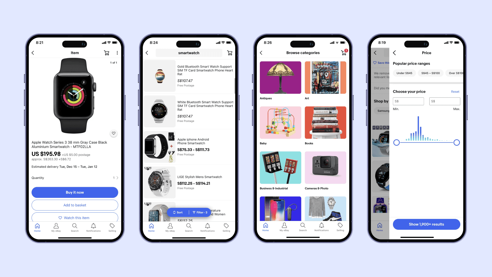 Интерфейс eBay после обновления