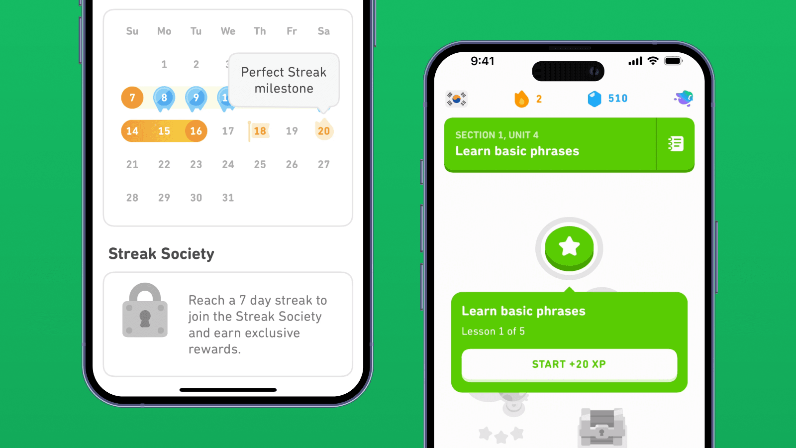 Tooltips в приложении Duolingo