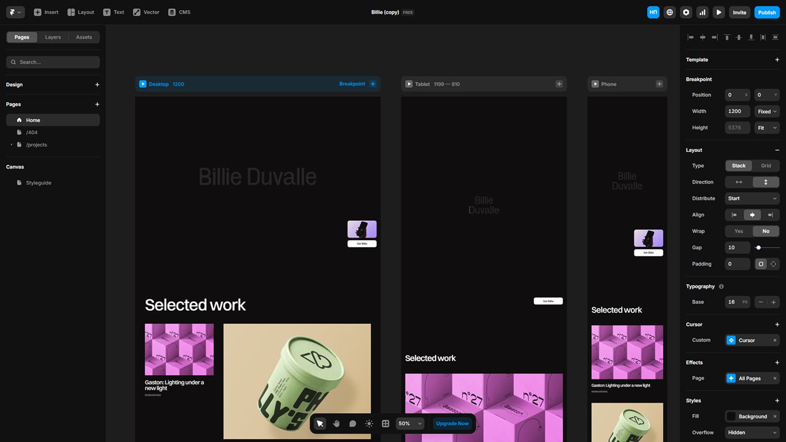 Дизайн программы Framer Интерфейс рабочей среды Framer