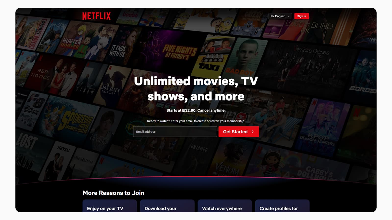UI дизайн первого экрана Netflix Интерфейс главной страницы Netflix