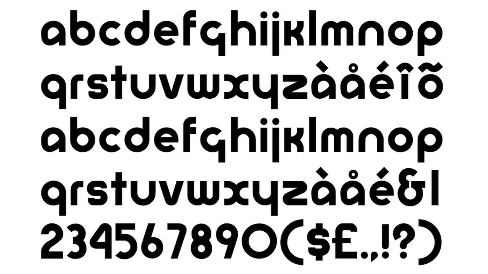 Шрифт Universal Type Дизайн символов разработанного шрифта Universal Type