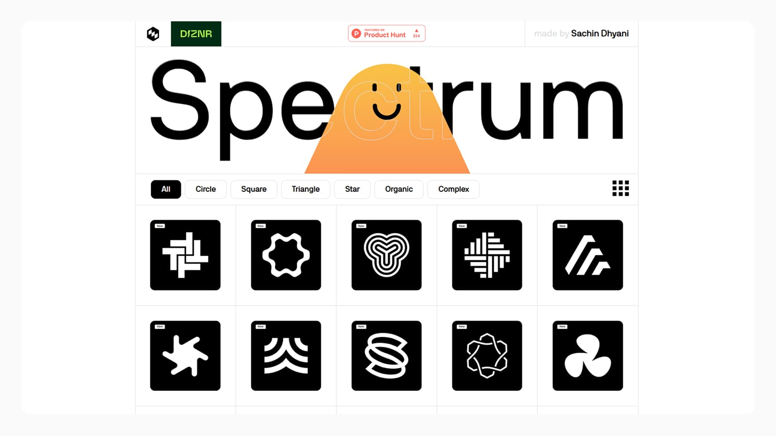 Фрагмент дизайна сайта Spectrum Интерфейс главной страницы сайта Spectrum