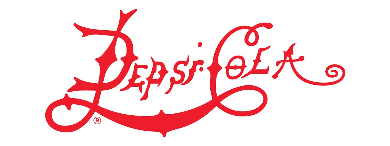 Первый логотип с названием Pepsi Дизайн первого логотипа компании Pepsi Cola в красных цветах