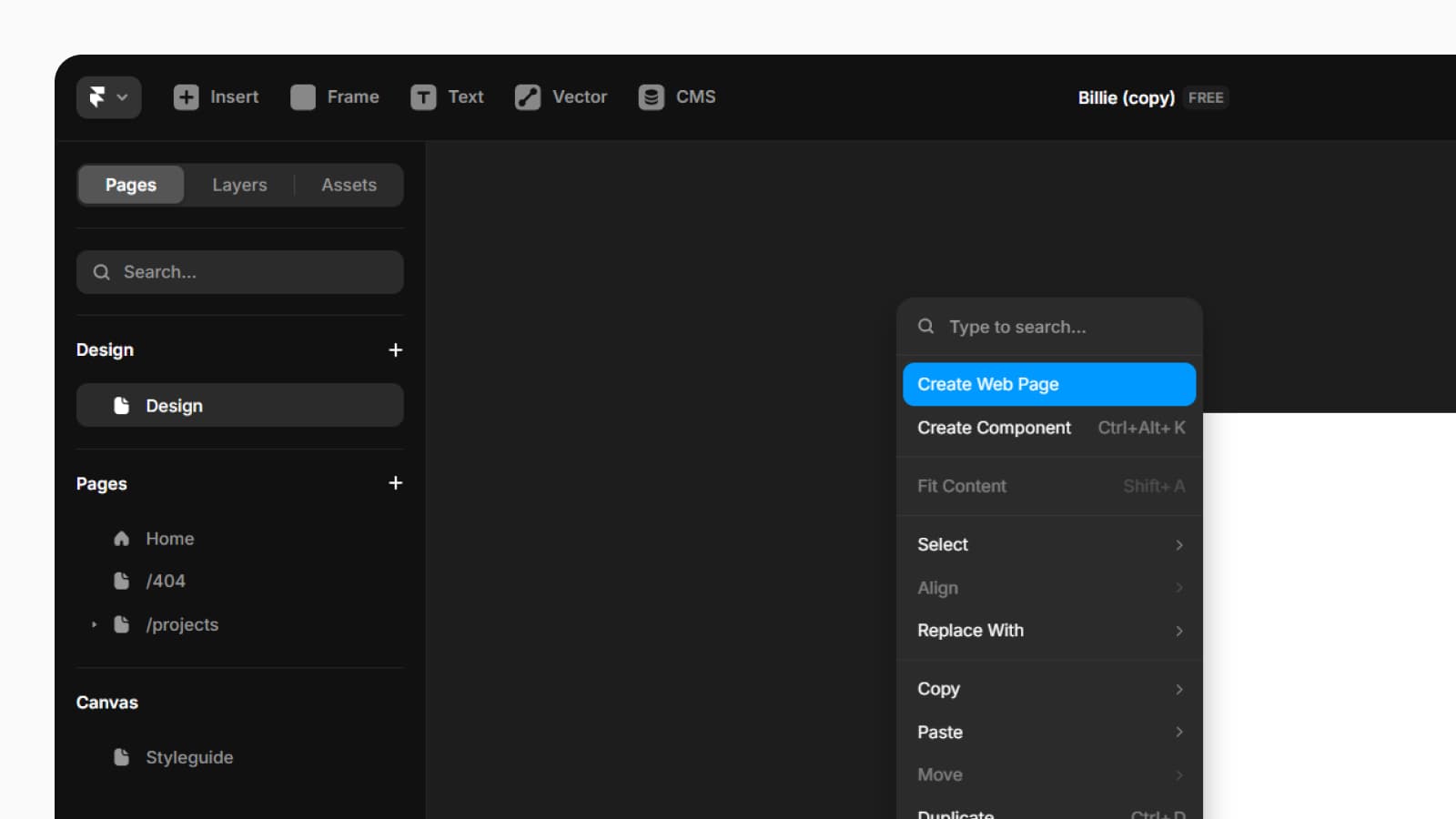 Перенос фреймов из Design Pages в основной редактор Framer Дизайн функции переноса фреймов из Design Pages в основной редактор