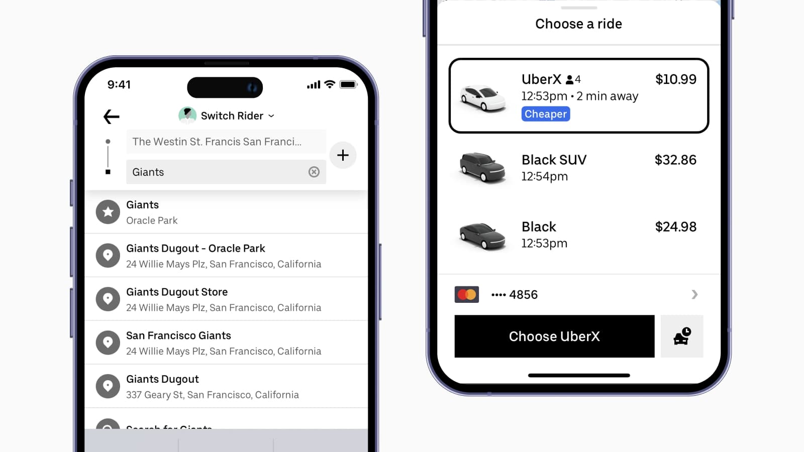 UX/UI дизайн приложения Uber Фрагмент UI приложения Uber