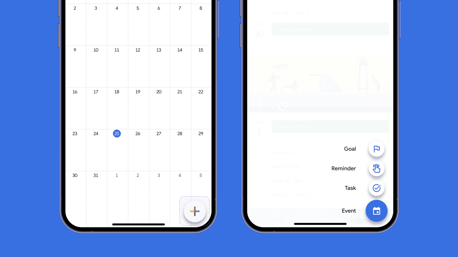 FAB в Google Calendar Дизайн кнопки FAB в Google Calendar