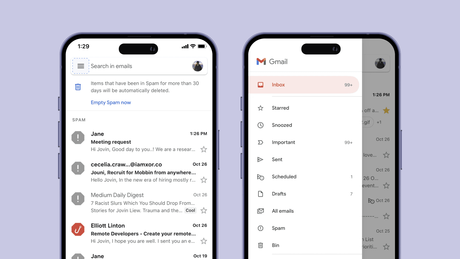 Дизайн menu button в Gmail Дизайн menu button в интерфейсе Gmail