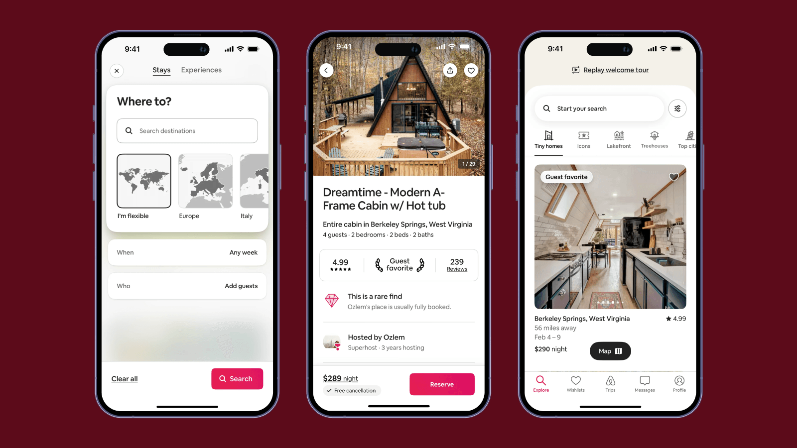 Интерфейс приложения Airbnb UI-дизайн приложения Airbnb