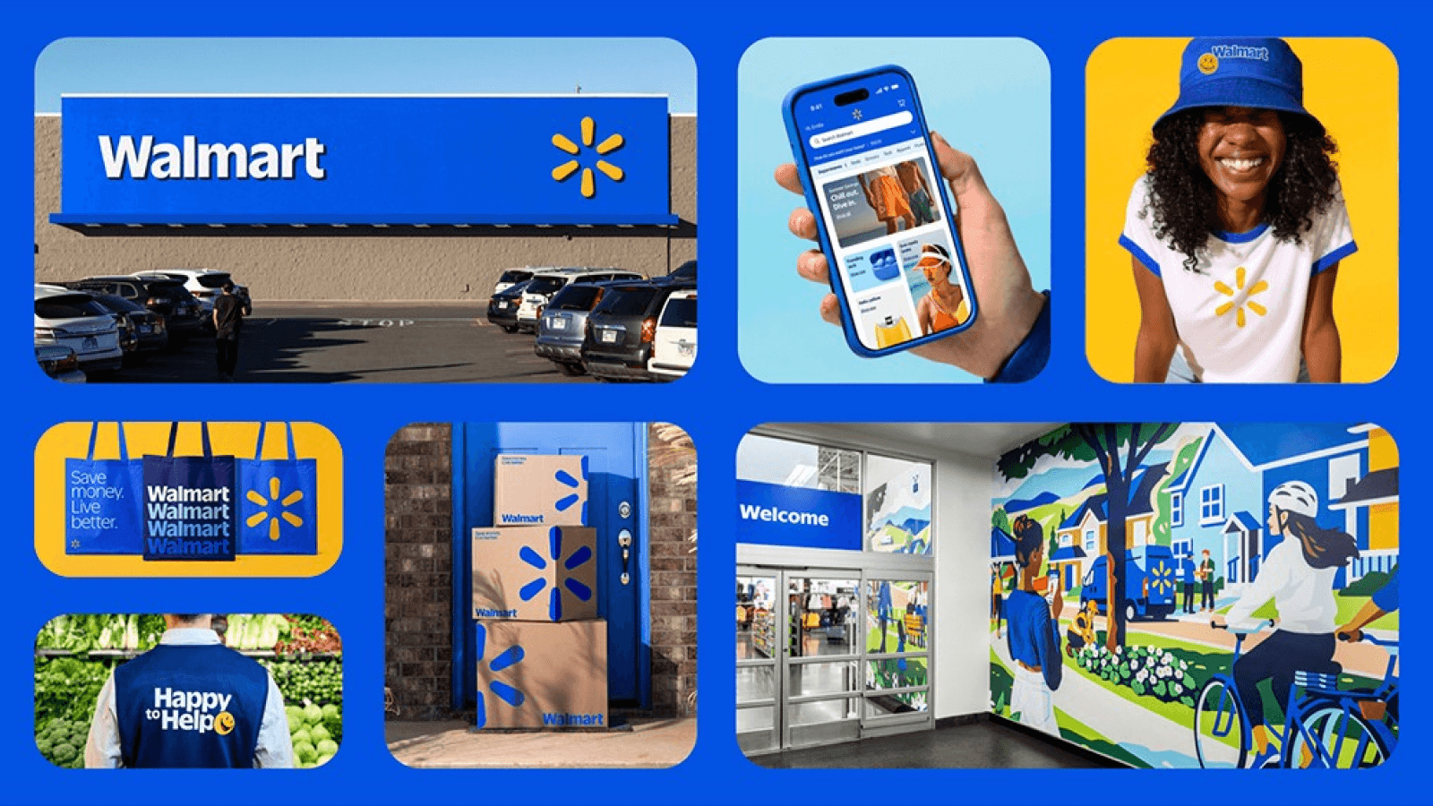 Обновление бренда Walmart Новый фирменный стиль Walmart