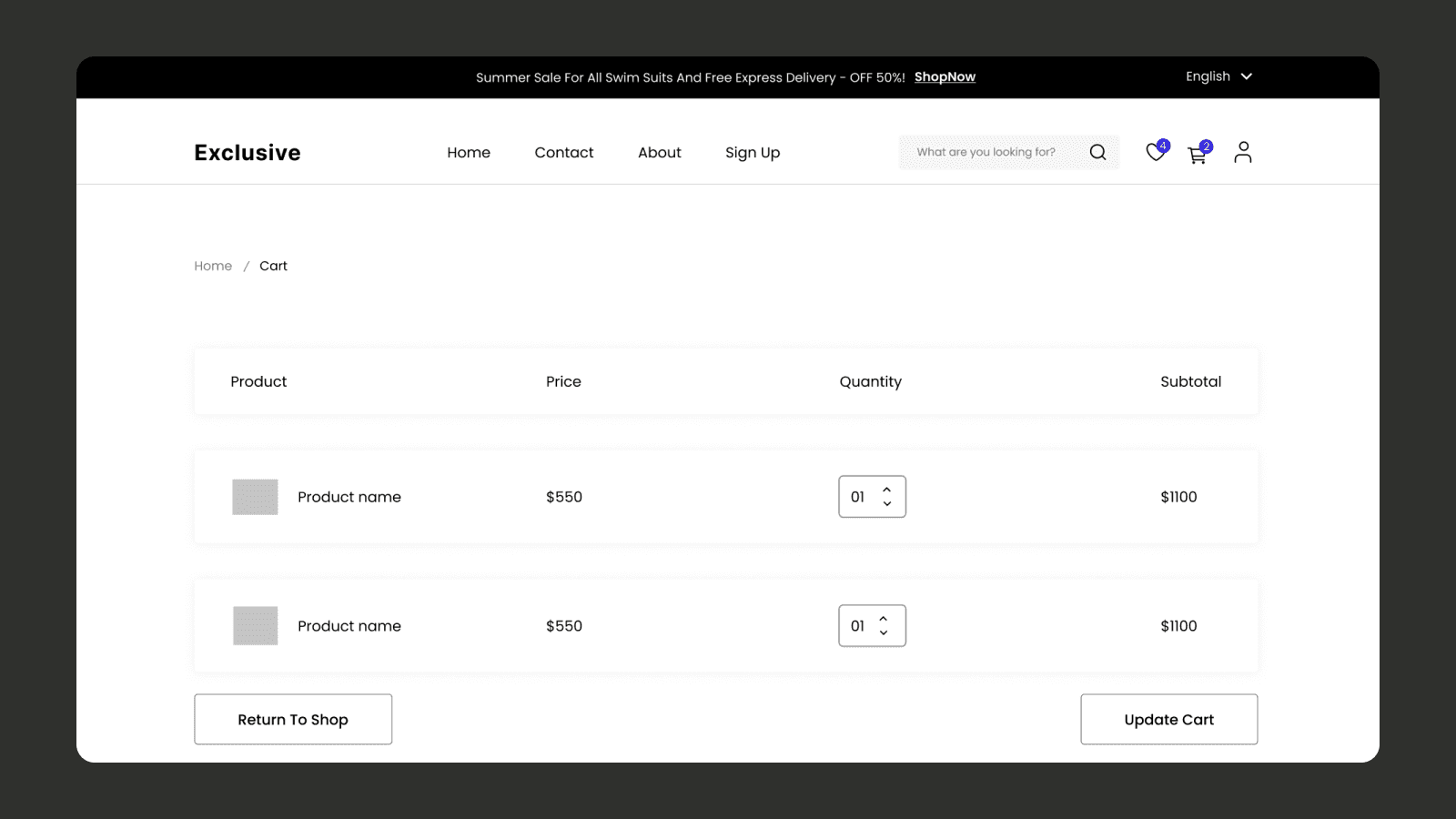 Wireframe для e-commerce Пример wireframe для интернет-магазина