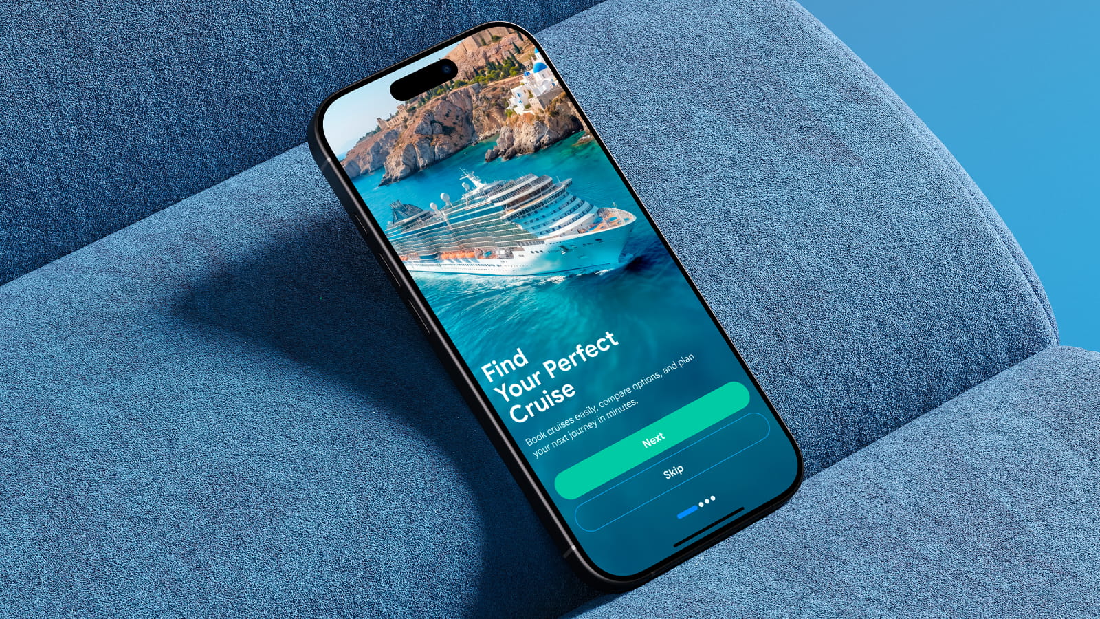 Приложение для подбора круизов на экране смартфона - работа Лизы Эйгер