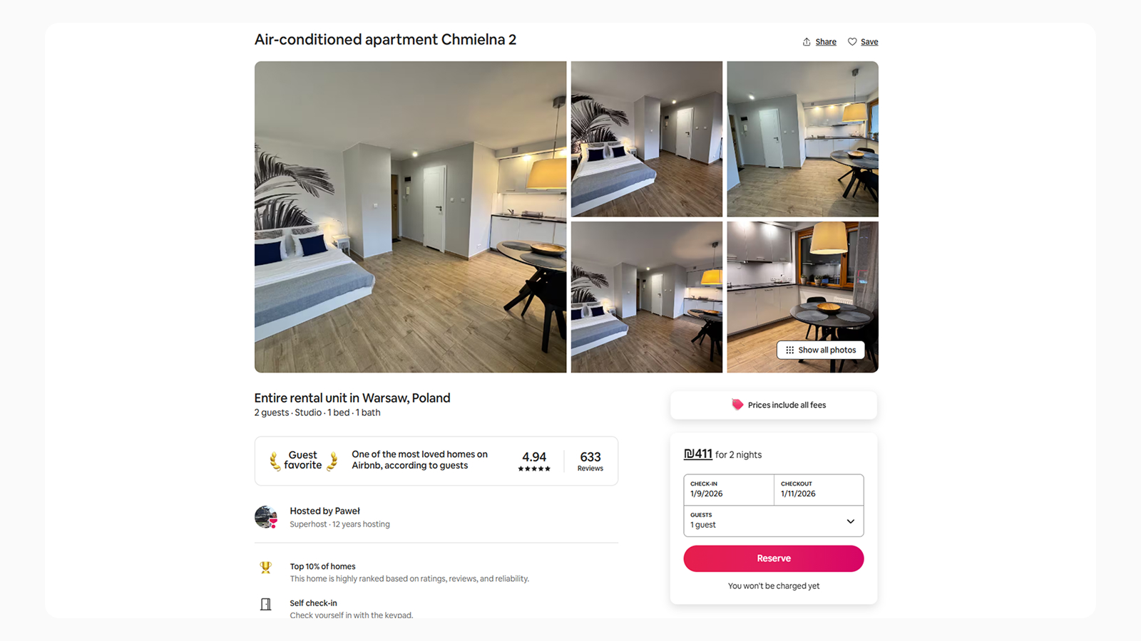 Дизайн формы бронирования жилья на сайте Airbnb