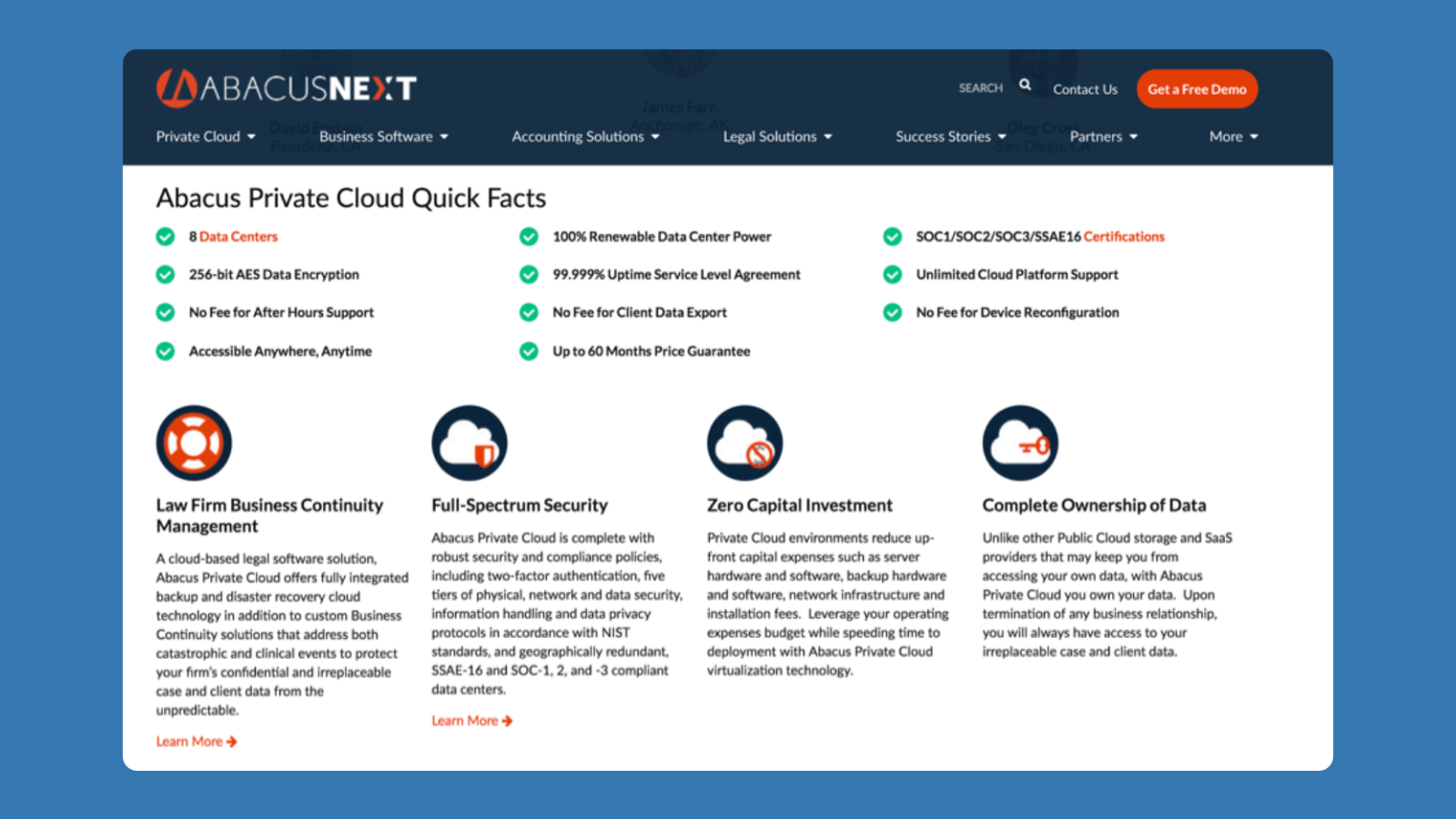 Подача информации на сайте Abacus ухудшает usability интерфейса