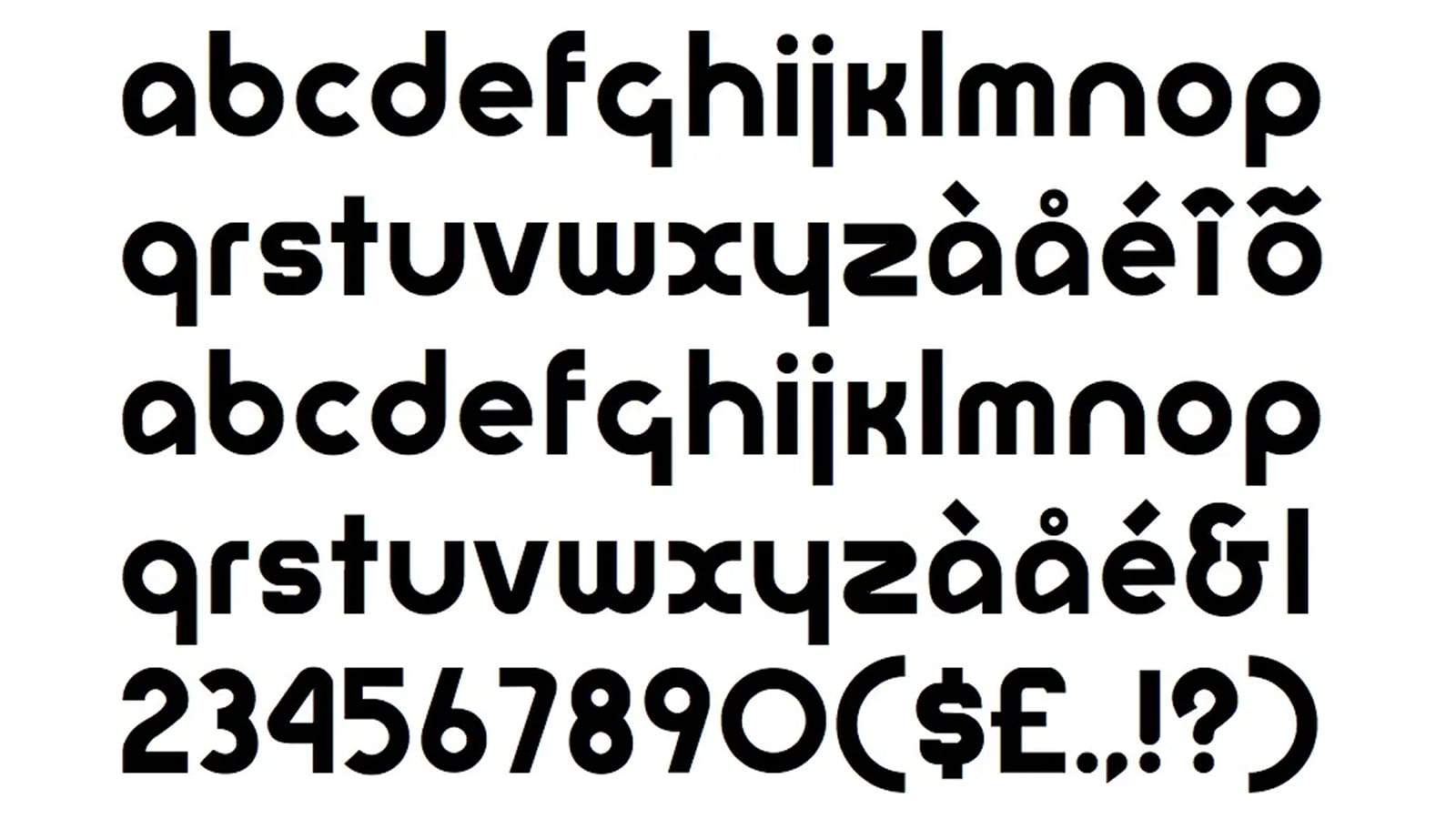 Шрифт Universal Type Дизайн символов разработанного шрифта Universal Type