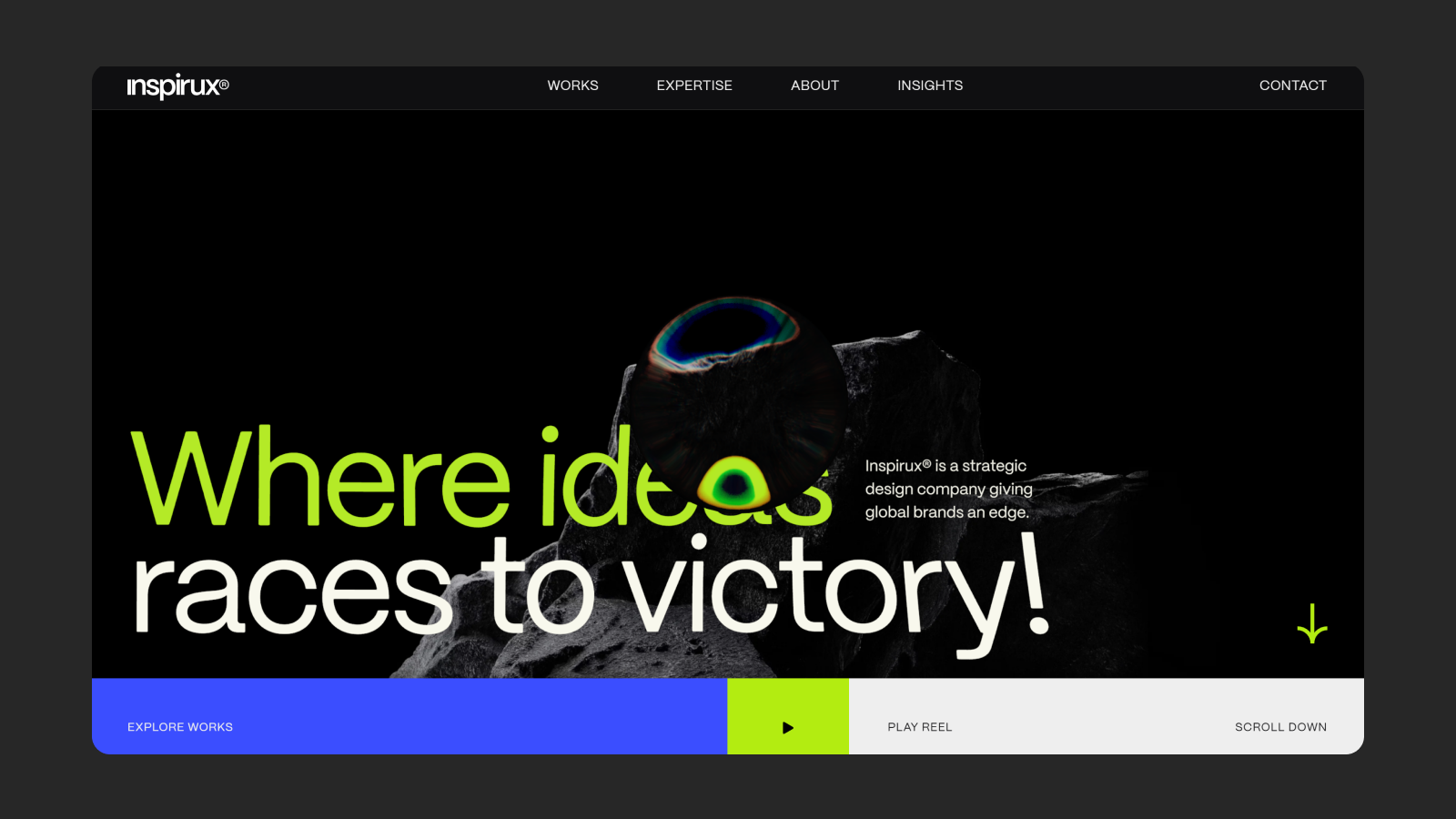 UI дизайн первого экрана сайта Inspirux