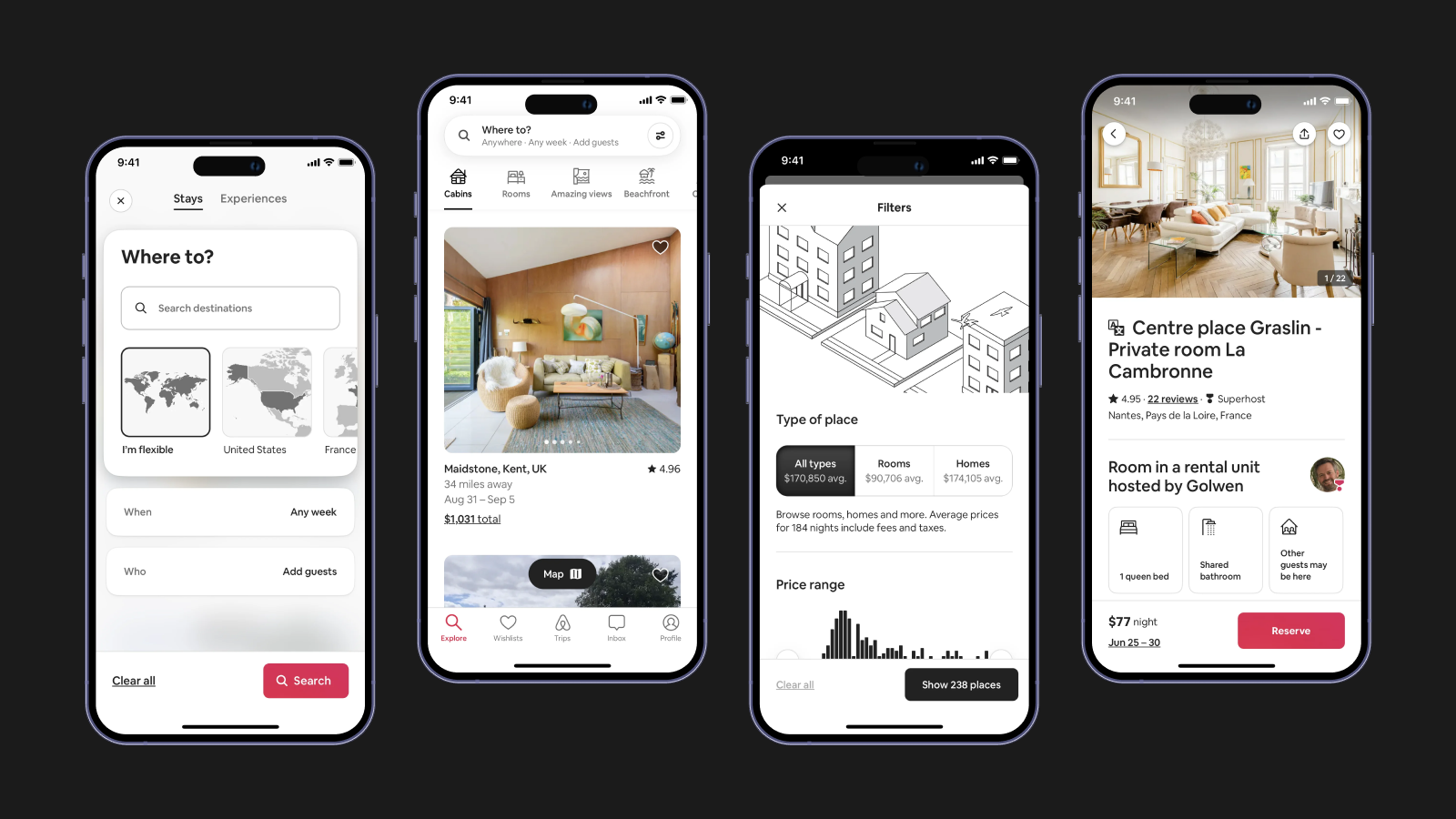 Макро- и микро-пространство в интерфейсе Airbnb