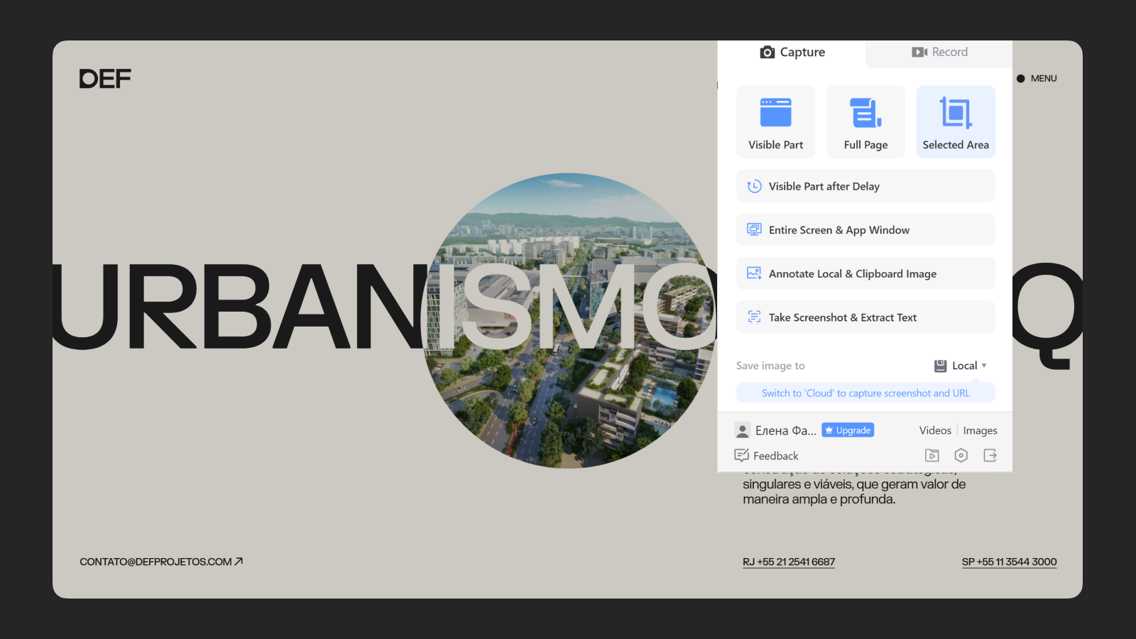 Пример работы Awesome Screenshot