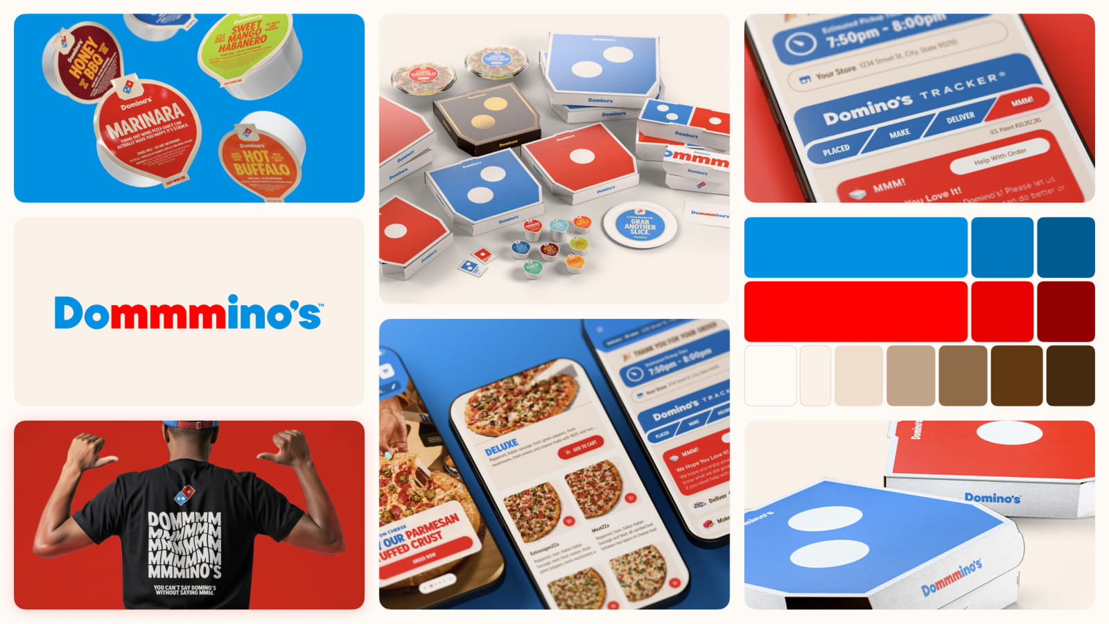 Дизайн обновленного фирменного стиля бренда Domino’s