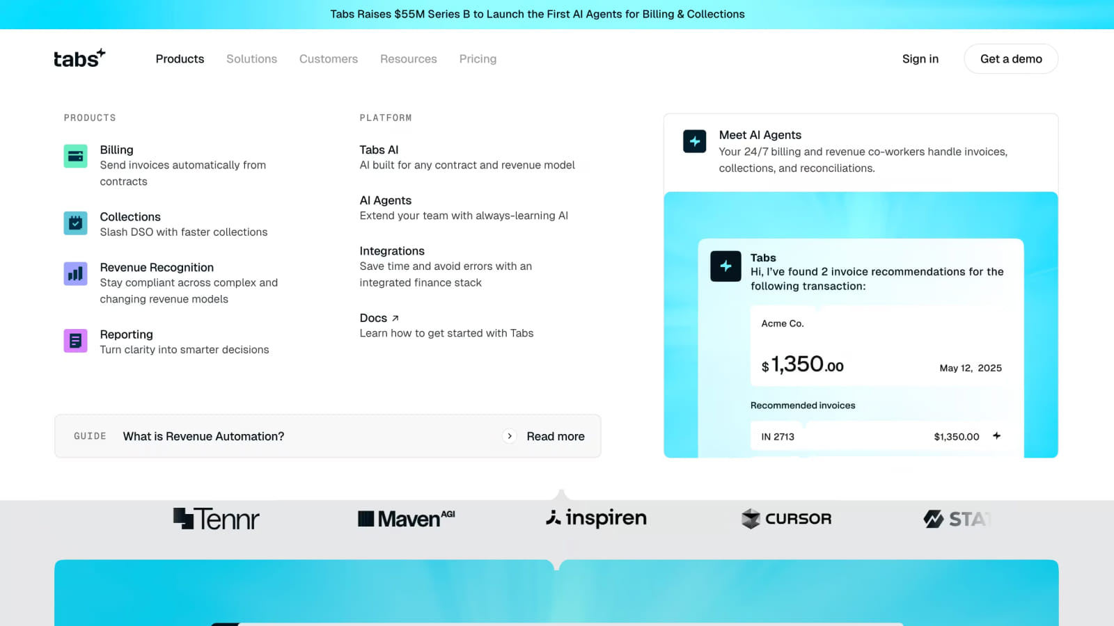 Дизайн мега-меню на сайте Tabs
