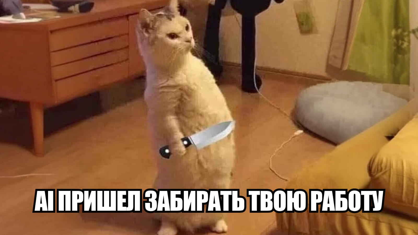 Мем с котом: AI пришел забирать твою работу