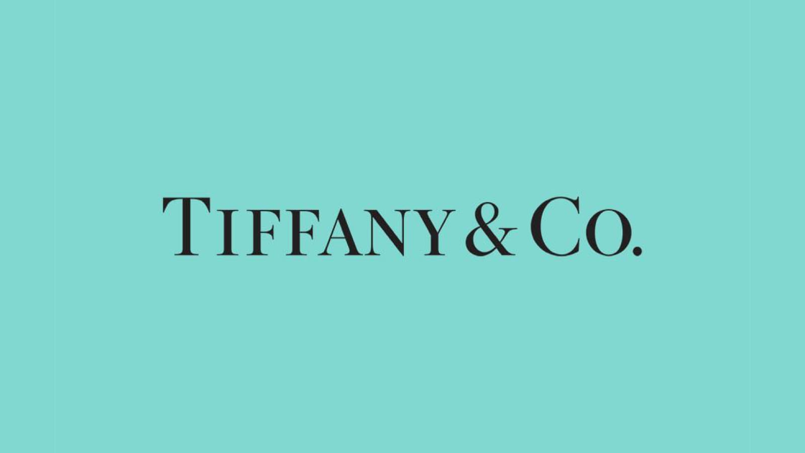 Дизайн логотипа Tiffany на бирюзовом фоне