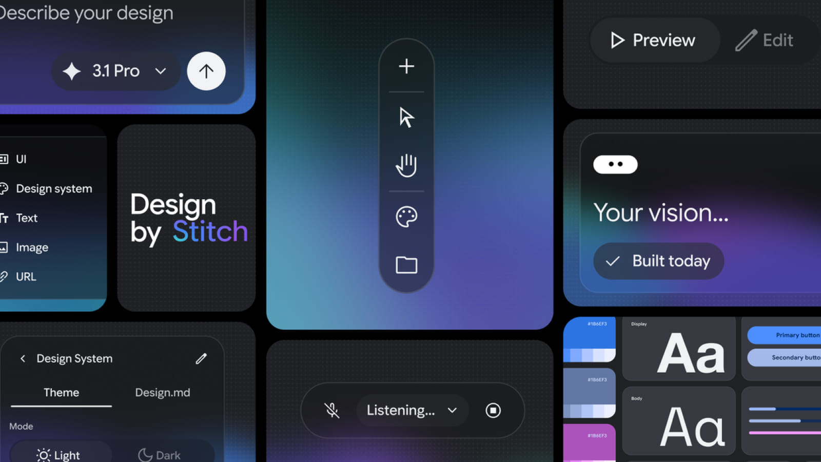 Дизайн-элементы в среде Google Stitch