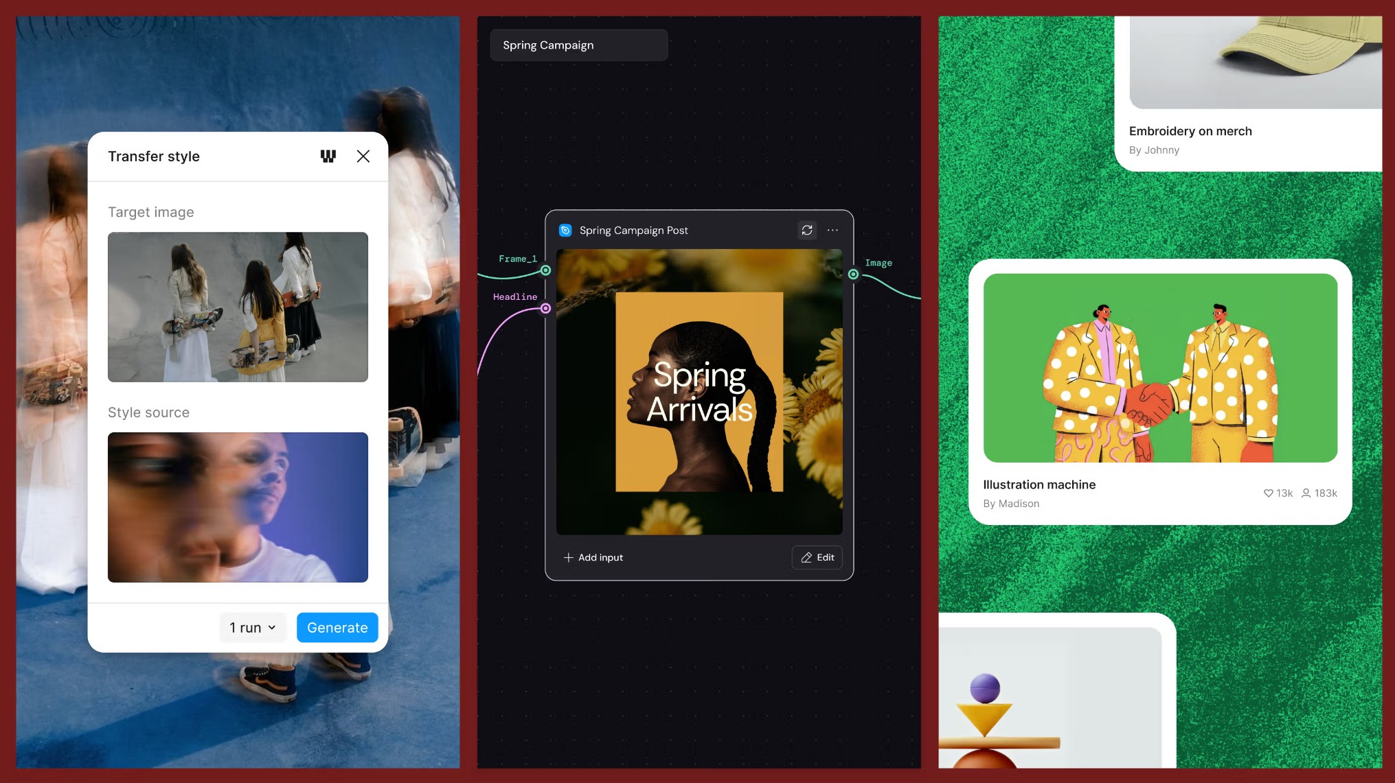 Figma Weave, апдейты Figma Узловой интерфейс генеративного движка Figma Weave на Config 2026